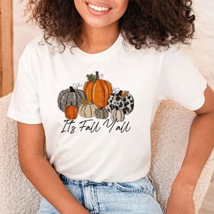 Happy Fall Yall Pumpkin Leopard Its Fall Yall Women T Shirt 1 4