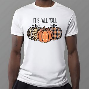 Happy Fall Yall Pumpkin Leopard Its Fall Yall Women T Shirt 3 3