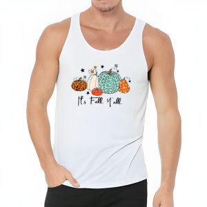 Happy Fall Yall Pumpkin Leopard Its Fall Yall Women Tank Top 3