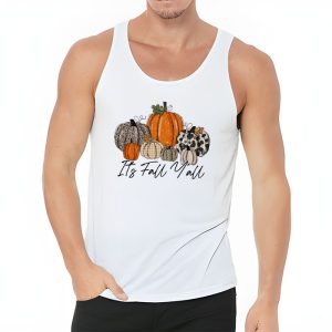 Happy Fall Yall Pumpkin Leopard Its Fall Yall Women Tank Top 3 4