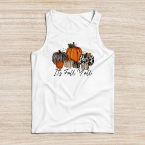 Funny Thanksgiving Shirts Happy Fall Pumpkin Leopard It’s Fall Y’all Perfect Tank Top