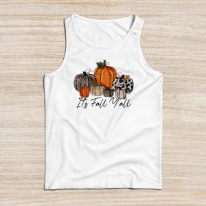 Happy Fall Y’all Pumpkin Leopard Its Fall Yall Women Tank Top