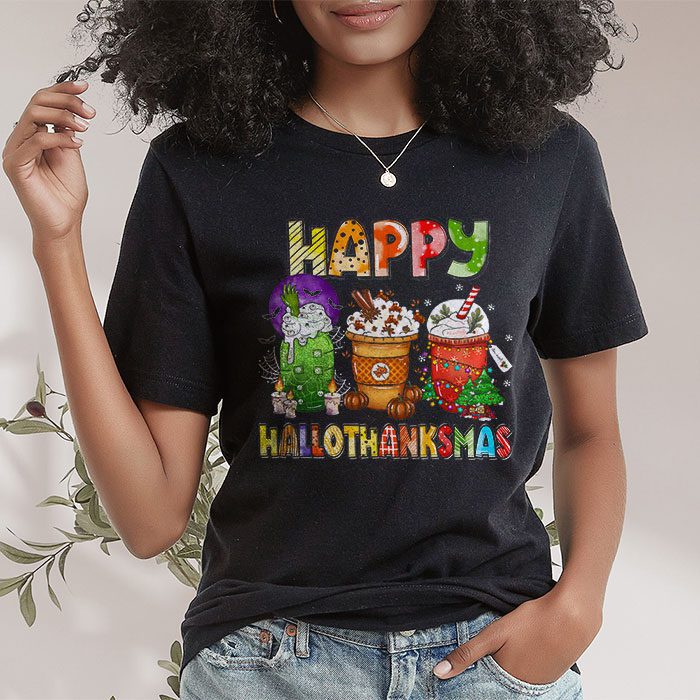 Happy-Hallothanksmas-Coffee-Latte-Halloween-Thanksgiving-T-Shirt-2 Happy Hallothanksmas Coffee Latte Halloween Thanksgiving T Shirt 2 1