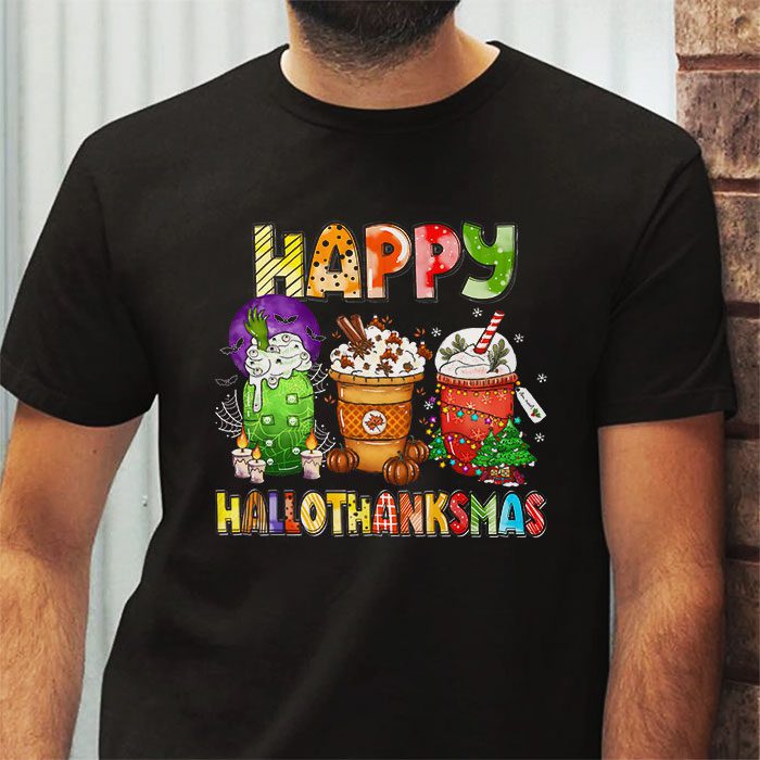 Happy-Hallothanksmas-Coffee-Latte-Halloween-Thanksgiving-T-Shirt-3 Happy Hallothanksmas Coffee Latte Halloween Thanksgiving T Shirt 3 1