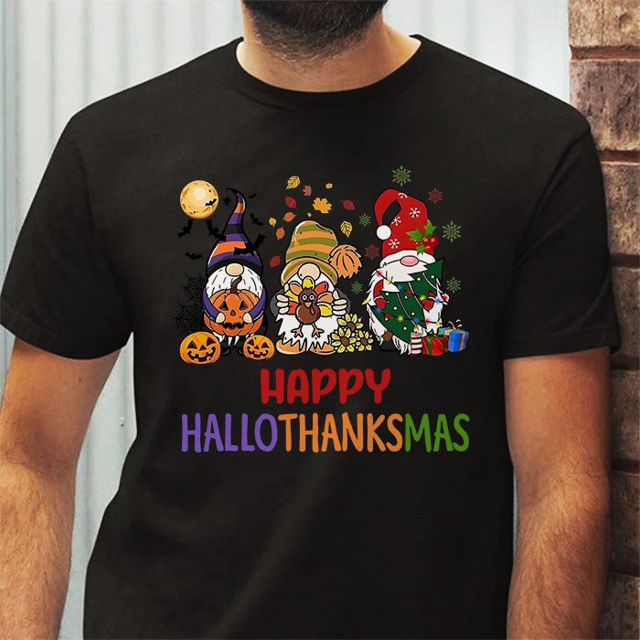 Happy-Hallothanksmas-Cute-Gnomes-Fall-Halloween-Women-Girls-T-Shirt-3 Happy Hallothanksmas Cute Gnomes Fall Halloween Women Girls T Shirt 3