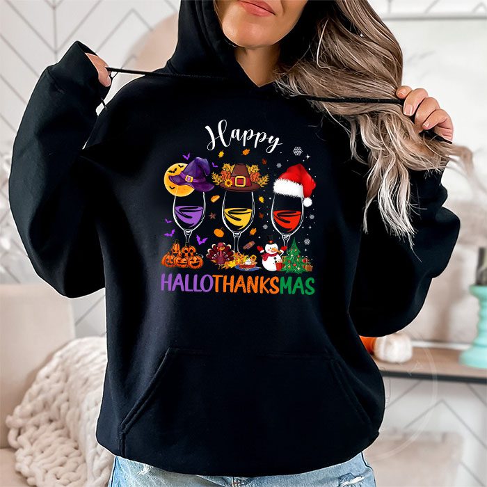 Happy-Hallothanksmas-Wine-Glasses-Witch-Santa-Hat-Pumpkin-Hoodie-2 Happy Hallothanksmas Wine Glasses Witch Santa Hat Pumpkin Hoodie 2