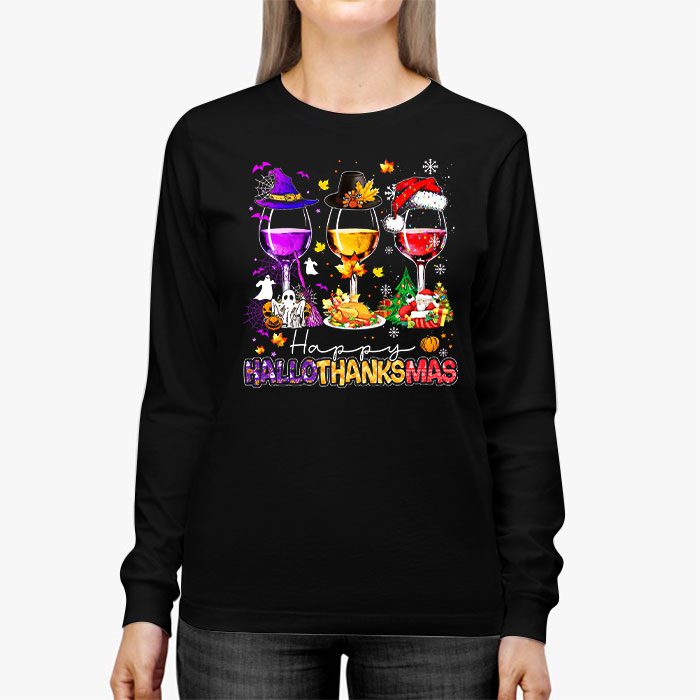 Happy-Hallothanksmas-Wine-Glasses-Witch-Santa-Hat-Pumpkin-Longsleeve-Tee-2 Happy Hallothanksmas Wine Glasses Witch Santa Hat Pumpkin Longsleeve Tee 2 4