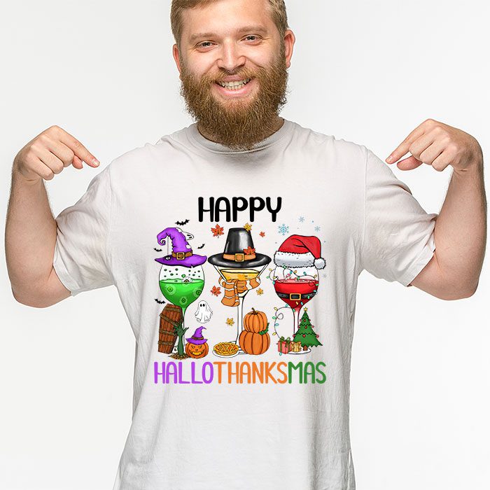 Happy-Hallothanksmas-Wine-Glasses-Witch-Santa-Hat-Pumpkin-T-Shirt-3 Happy Hallothanksmas Wine Glasses Witch Santa Hat Pumpkin T Shirt 3 1