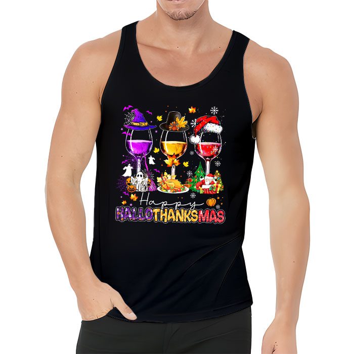Happy-Hallothanksmas-Wine-Glasses-Witch-Santa-Hat-Pumpkin-Tank-Top-3 Happy Hallothanksmas Wine Glasses Witch Santa Hat Pumpkin Tank Top 3 4