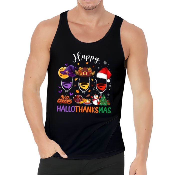 Happy-Hallothanksmas-Wine-Glasses-Witch-Santa-Hat-Pumpkin-Tank-Top-3 Happy Hallothanksmas Wine Glasses Witch Santa Hat Pumpkin Tank Top 3