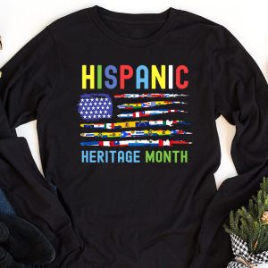 Happy National Hispanic Heritage Month All Countries Heart Longsleeve Tee 1 3