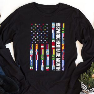 Happy National Hispanic Heritage Month All Countries Heart Longsleeve Tee 1 4