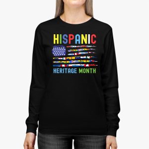 Happy National Hispanic Heritage Month All Countries Heart Longsleeve Tee 2 3