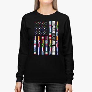 Happy National Hispanic Heritage Month All Countries Heart Longsleeve Tee 2 4