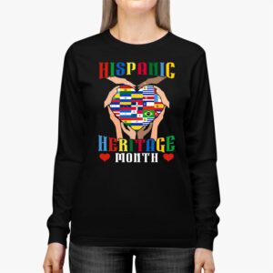 Happy National Hispanic Heritage Month All Countries Heart Longsleeve Tee 2 6