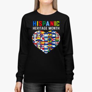 Happy National Hispanic Heritage Month All Countries Heart Longsleeve Tee 2 7