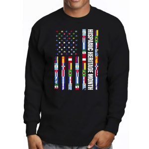 Happy National Hispanic Heritage Month All Countries Heart Longsleeve Tee 3 4