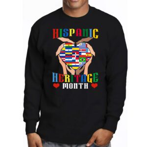 Happy National Hispanic Heritage Month All Countries Heart Longsleeve Tee 3 6