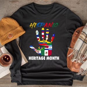 Happy National Hispanic Heritage Month All Countries Heart Longsleeve Tee