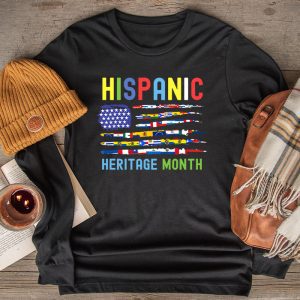 Hispanic Heritage Shirts All Countries Flag Hands Special Longsleeve Tee