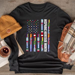 Hispanic Heritage Shirts All Countries Flag Hands Special Longsleeve Tee