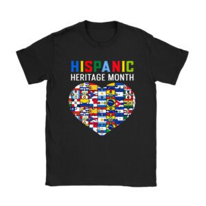 Happy National Hispanic Heritage Month All Countries Heart T-Shirt