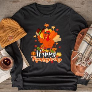 Funny Thanksgiving Shirts Thankful Grateful Blessed Turkey Day Family Dinner Longsleeve Tee