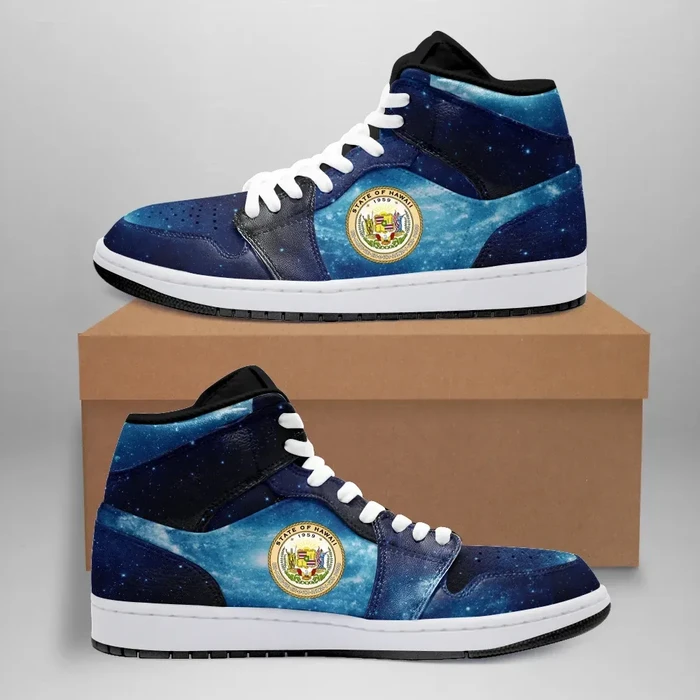 Hawaii High Sneakers Air Jordan 1 - Blue Galaxy JD1 Shoes
