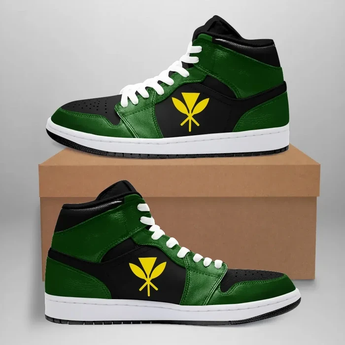 (Hawaiian) Kanaka Maoli High Sneakers Air Jordan 1 - Pine Green 2.0 JD1 Shoes