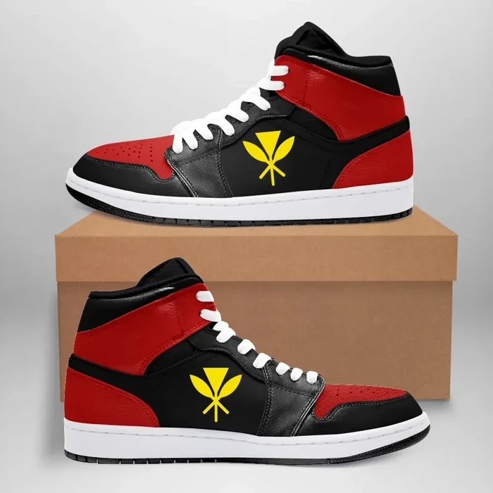 (Hawaiian) Kanaka Maoli High Sneakers Air Jordan 1 - Retro 'Bred' 2001 JD1 Shoes