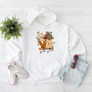 Hello Fall Pumpkin Love Fall YAll Leopard Peace Love Fall Hoodie 1 3