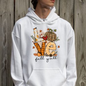 Hello Fall Pumpkin Love Fall YAll Leopard Peace Love Fall Hoodie 2 3