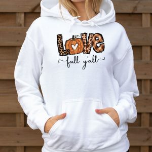 Hello Fall Pumpkin Love Fall YAll Leopard Peace Love Fall Hoodie 3 1