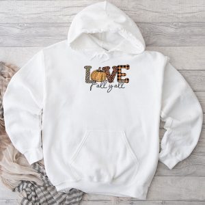 Hello Fall Pumpkin Love Fall Y'All Leopard Peace Love Fall Hoodie