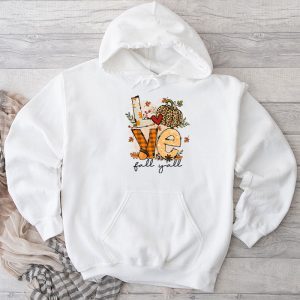 Hello Fall Pumpkin Love Fall Y'All Leopard Peace Love Fall Hoodie