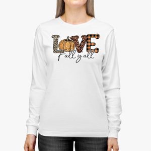 Hello Fall Pumpkin Love Fall YAll Leopard Peace Love Fall Longsleeve Tee 2 2