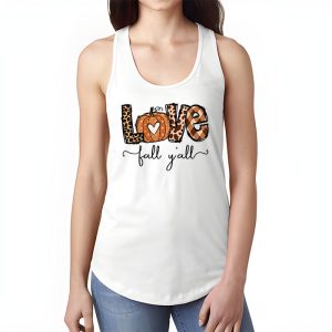 Hello Fall Pumpkin Love Fall YAll Leopard Peace Love Fall Tank Top 1 1