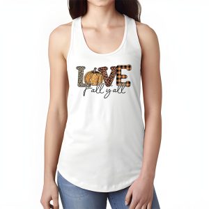 Hello Fall Pumpkin Love Fall YAll Leopard Peace Love Fall Tank Top 1 2