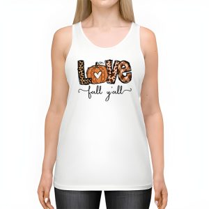 Hello Fall Pumpkin Love Fall YAll Leopard Peace Love Fall Tank Top 2 1