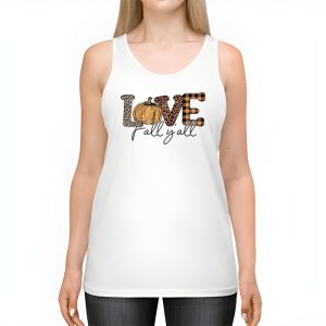 Hello Fall Pumpkin Love Fall YAll Leopard Peace Love Fall Tank Top 2 2