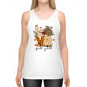 Hello Fall Pumpkin Love Fall YAll Leopard Peace Love Fall Tank Top 2 3