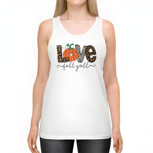 Hello Fall Pumpkin Love Fall YAll Leopard Peace Love Fall Tank Top 2