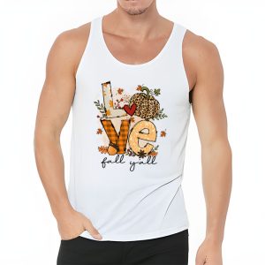 Hello Fall Pumpkin Love Fall YAll Leopard Peace Love Fall Tank Top 3 3