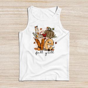 Hello Fall Pumpkin Love Fall Y'All Leopard Peace Love Fall Tank Top