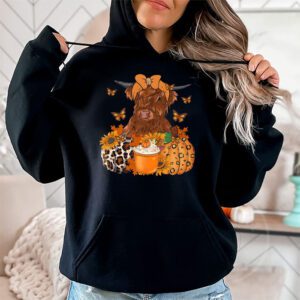 Highland Cow Fall And Leaves Pumpkins Autumn Thanksgiving Hoodie 2 2