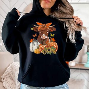 Highland Cow Fall And Leaves Pumpkins Autumn Thanksgiving Hoodie 2 4