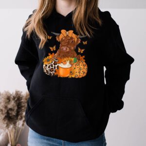 Highland Cow Fall And Leaves Pumpkins Autumn Thanksgiving Hoodie 3 2