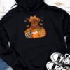 Highland Cow Fall And Leaves Pumpkins Autumn Thanksgiving Hoodie