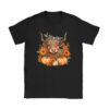 Highland Cow Fall And Leaves Pumpkins Autumn Thanksgiving T-Shirt