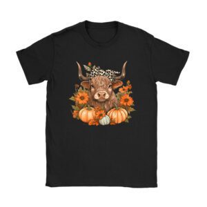 Thanksgiving Shirt Ideas Highland Cow Fall And Leaves Pumpkins Autumn Special T-Shirt